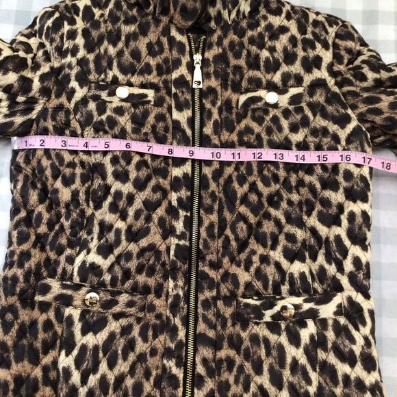 LEOPARD Love Moschino quilted jacket animal puffer prints gold zippers size 4 - Picture 12 of 16